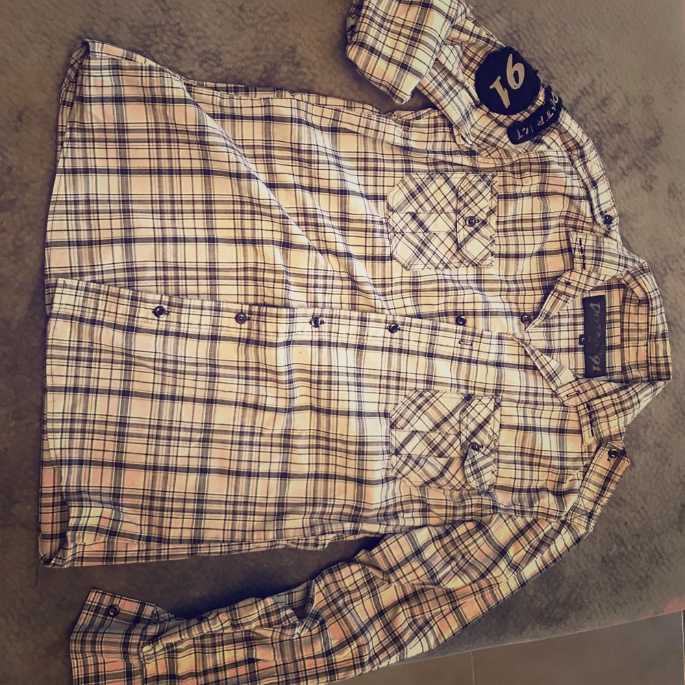 District 91 long sleeve plaid shirt